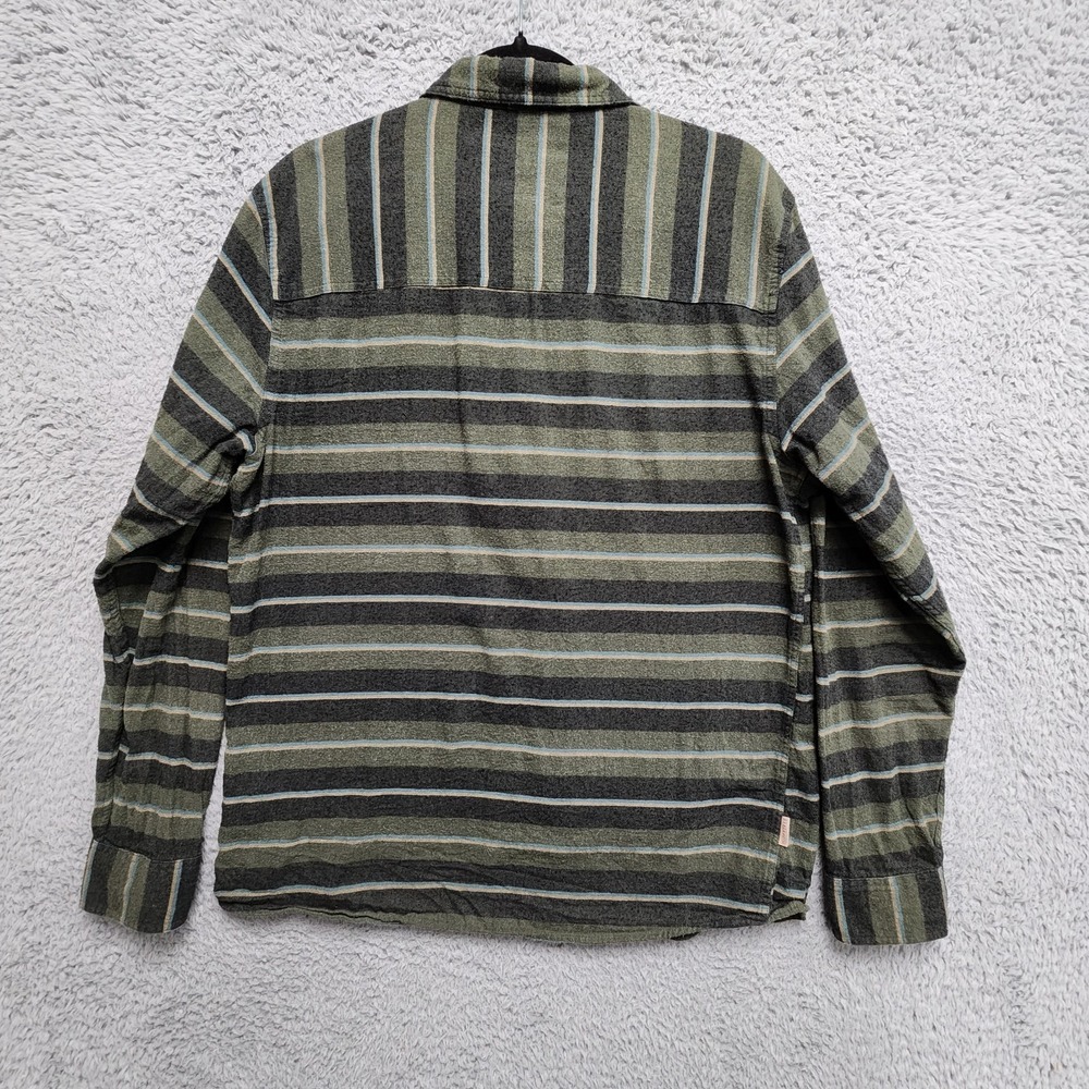 Hippy Tree Flannel Nomad Division Shirt Men Large (Fits Slim) Green Plaid Cotton - Picture 5 of 11